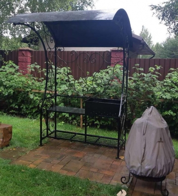 Кованые заборы, ворота, калитки, ограждения, решетки, скамейки - Мангал с крышей 2500*600