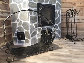 Кованые изделия для декора интерьера - Дровница и каминный набор
