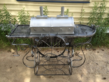 Кованые заборы, ворота, калитки, ограждения, решетки, скамейки - мангал-корабль